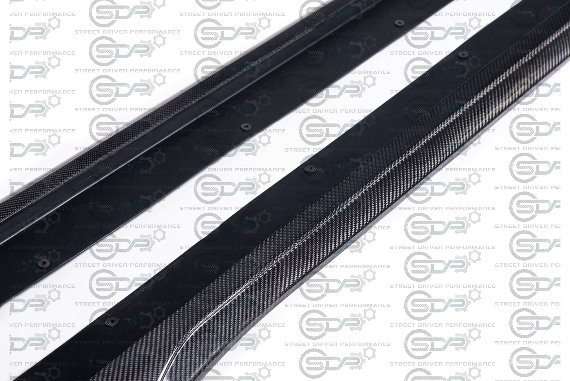 2009-2015 CADILLAC CTS-V CARBON FIBER FRONT SPLITTER & SIDE SKIRTS ROCKER PANELS GROUND EFFECTS