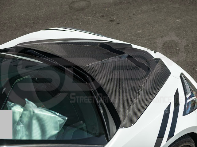 2020-PRESENT CHEVROLET CORVETTE C8 | SDP PERFORMANCE TRACK STYLE DOUBLE SIDED DRY CARBON FIBER FRONT HOOD