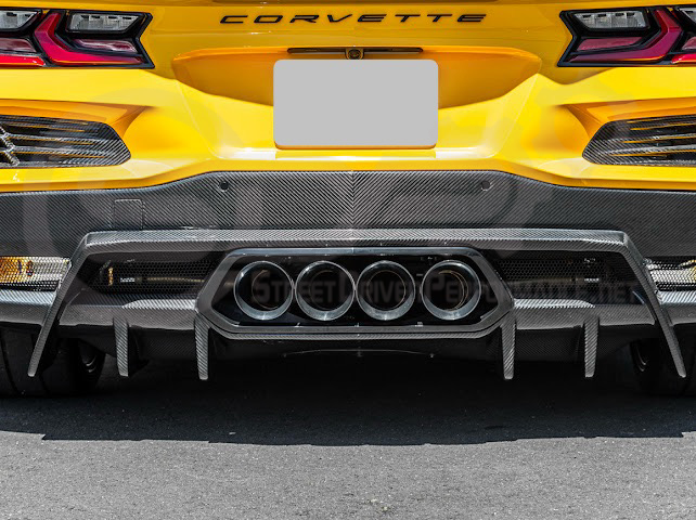 2023-UP CHEVROLET CORVETTE C8 Z06 | SDP PERFORMANCE PACKAGE CARBON FIBER REAR BUMPER FINNED DIFFUSER
