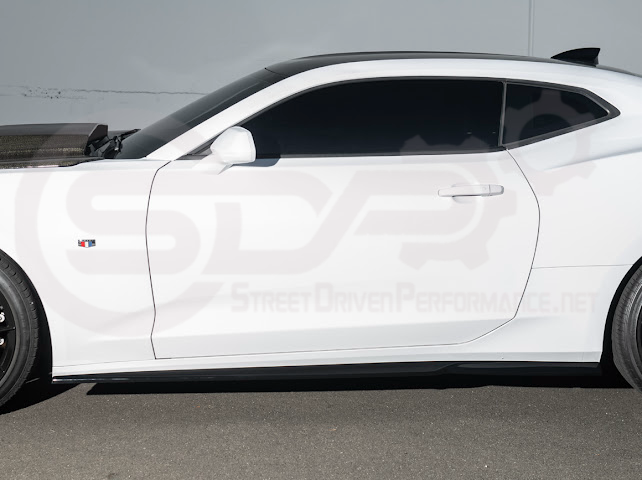 2016-2024 Camaro SS & 2019-2024 Chevrolet Camaro LT / LS / RS Models | SDP T6 Style GLOSSY BLACK Front Lip Splitter Side End Cap & Side Skirts Aero Kit