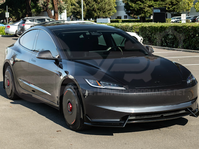 2024-Up Tesla Model 3 | Carbon Fiber Tape On Side Mirror Cap Covers Pair