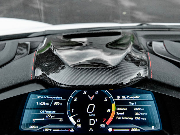 2020+ CHEVROLET CORVETTE C8 CARBON FIBER UPPER DASHBOARD PAD INSTRUSMENT PANEL COVER