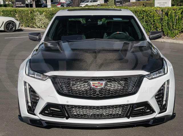 2022-UP CADILLAC CT5-V BLACKWING SEDAN | CARBON FIBER FACTORY EXTENDED STYLE FRONT LIP SPLITTER GROUND EFFECTS