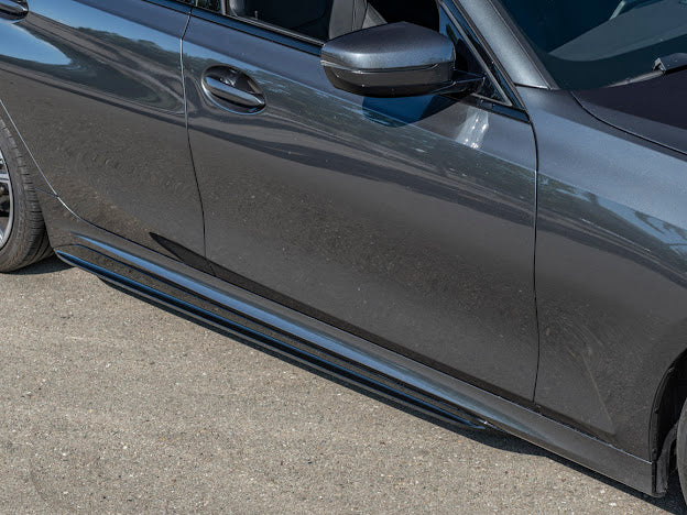 2019-Up BMW G20 3-Series | M-Sport Style GLOSSY BLACK Side Skirts Rocker Panel Ground Effects