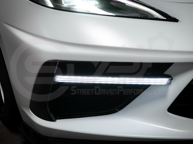 2020-UP CORVETTE C8 STINGRAY & Z51 | SEQUENTIAL FRONT GRILLE LED DRL LIGHT BAR BEZEL INSERTS PAIR