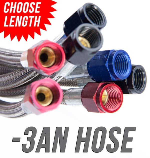 Nitrous Outlet 48" 3AN Stainless Braided Hose (Blue B-Nuts)