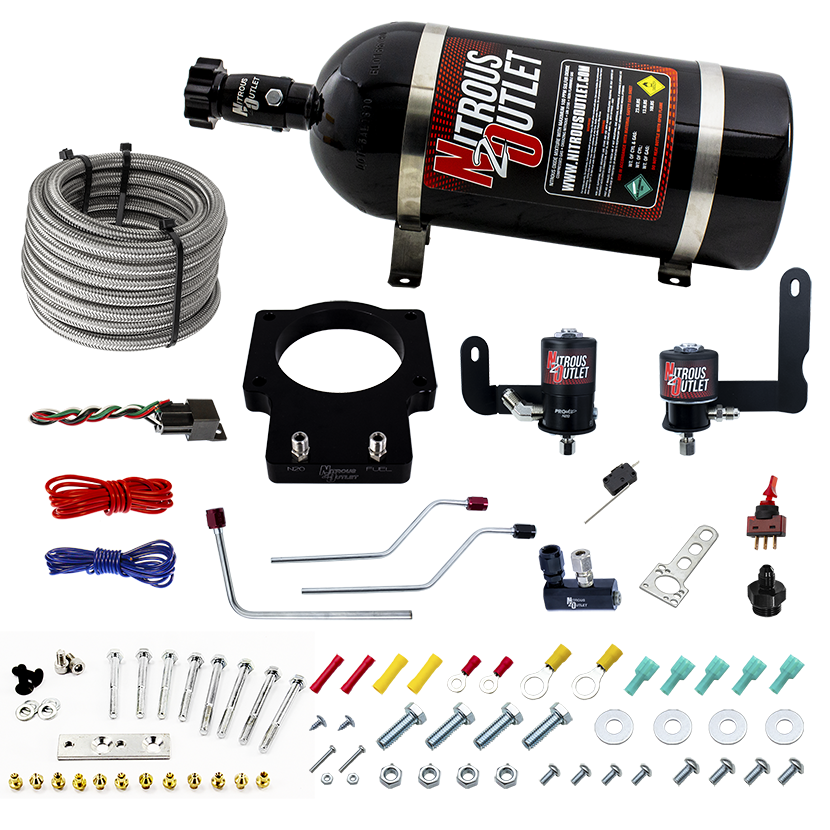 Nitrous Outlet Cadillac 90mm 2006-2007 CTS-V Hard-line Plate System - Gas/E85 (5-55psi)(50-200HP)(10lb Bottle)