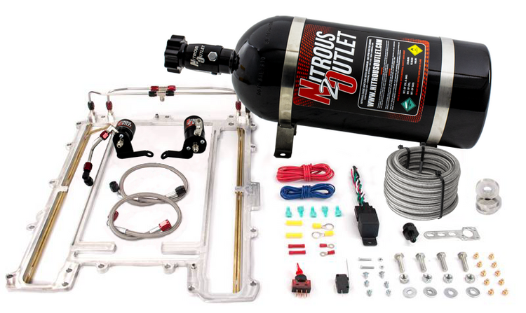 Nitrous Outlet GM 2009-2013 Corvette ZR1 LS9 Blower Plate system - Gas/E85 (45-55psi)(100-300HP)(10lb Bottle)