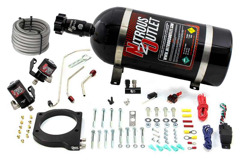 Nitrous Outlet GM 102mm MSD LS1/LS2/LS6 Atomic AirForce Intake Hard-line Plate System - Aftermarket Fuel Rails/2006-2019 C...