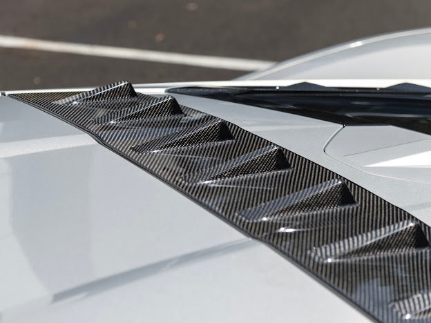 2020+ CHEVROLET CORVETTE C8 COUPE | CARBON FIBER REAR ROOF WING SPOILER VORTEX GENERATORS