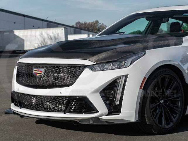 2022-UP CADILLAC CT5-V BLACKWING SEDAN | CARBON FIBER FACTORY EXTENDED STYLE FRONT LIP SPLITTER GROUND EFFECTS