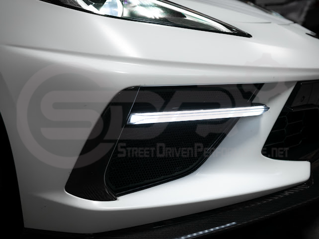 2020-UP CORVETTE C8 STINGRAY & Z51 | SEQUENTIAL FRONT GRILLE LED DRL LIGHT BAR BEZEL INSERTS PAIR