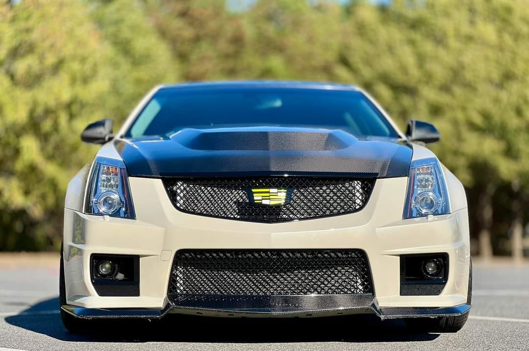 2009-2015 Cadillac CTS-V V2 SDP Style Double Sided Carbon Fiber Cowl Hood