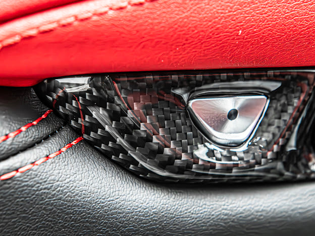 2020+ CHEVROLET CORVETTE C8 CARBON FIBER SIDE DOOR INTERIOR CONTROL BUTTON TRIM COVER