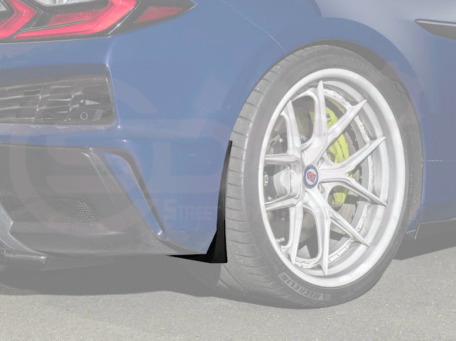 2023-UP CORVETTE C8 E-RAY, Z06, & ZR1 | XL EXTENDED REAR MUD FLAPS SPLASH GUARD PAIR