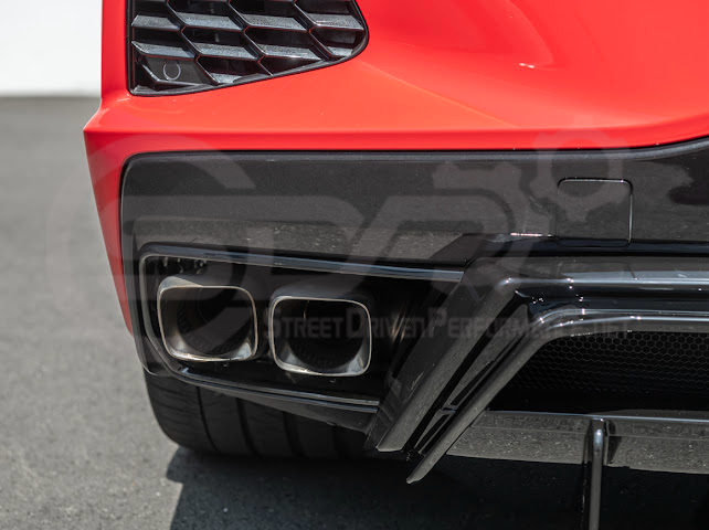 2020-UP CHEVROLET CORVETTE C8 GLOSSY BLACK REAR *ADD-ON*  BUMPER DIFFUSER