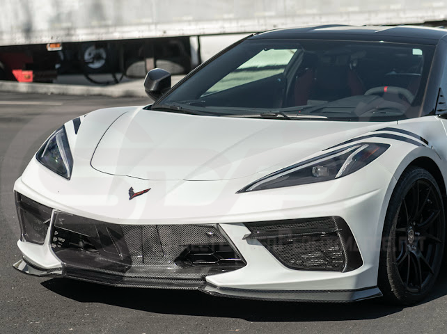 2020-Up Corvette C8 STINGRAY & Z51 | Z06 Z07 Package CARBON FIBER Front Bumper Lip Splitter Ground Effects