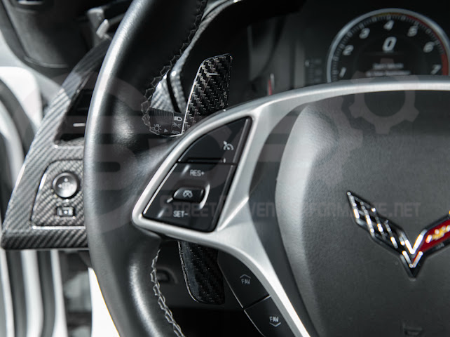2014-2019 CHEVROLET CORVETTE C7 | CARBON FIBER FACTORY EXTENDED STYLE PADDLE SHIFTERS PAIR
