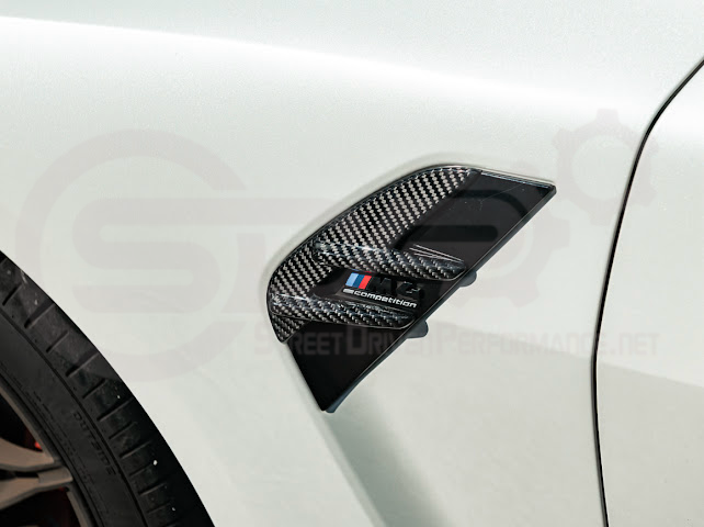 2021-UP BMW G82 G83 M4 | FACTORY REPLACEMENT CARBON FIBER SIDE FENDER VENT TRIM COVERS PAIR