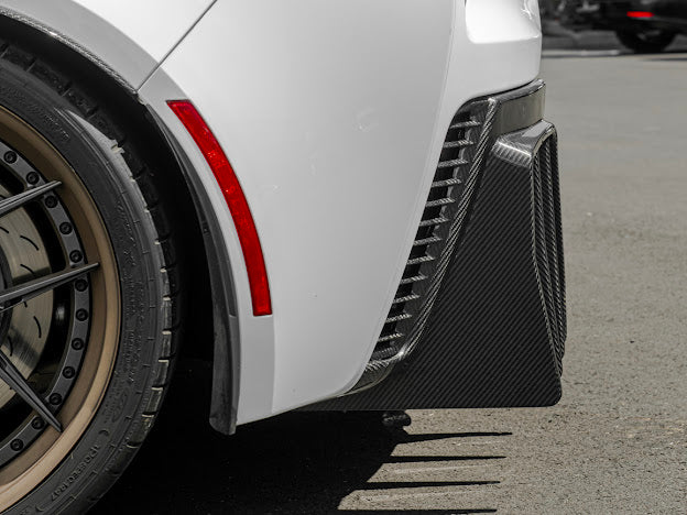 2014-2019 Corvette C7 Performance Track CARBON FIBER Rear Bumper Finned Diffuser
