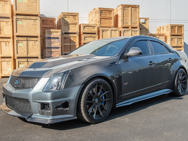 2009-2015 Cadillac CTS and CTS-V V2 | Carbon Fiber Hood Trim Molding Replacement