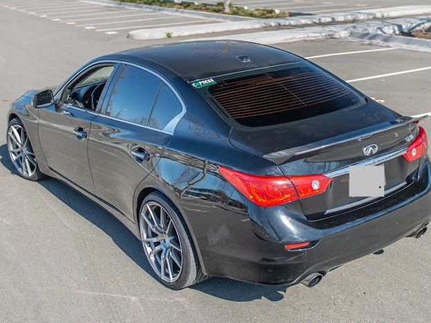 2014-Up Infiniti Q50 | LB Style High Kick CARBON FIBER Rear Trunk Wing Spoiler