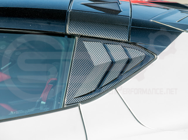 2020-Up Corvette C8 | SDP Performance Style Carbon Fiber Side Quarter Window Louver Sun Shade Cover