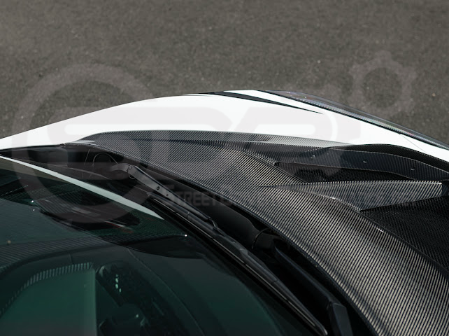 2020-PRESENT CHEVROLET CORVETTE C8 | ZR1 REPLICA STYLE DOUBLE SIDED CARBON FIBER FRONT VENTED HOOD