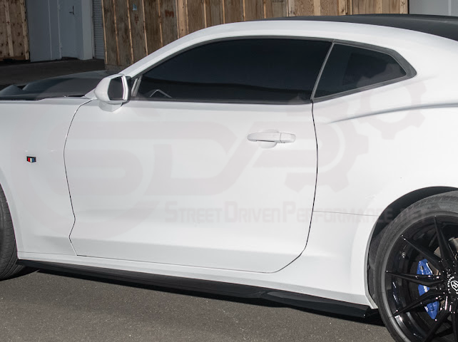 2016-2024 Camaro SS & 2019-2024 Chevrolet Camaro LT / LS / RS Models | SDP T6 Style GLOSSY BLACK Front Lip Splitter Side End Cap & Side Skirts Aero Kit