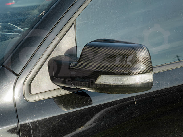 2019-UP RAM 1500 | FACTORY STYLE DRY CARBON FIBER TAPE ON SIDE MIRROR CAP COVERS PAIR