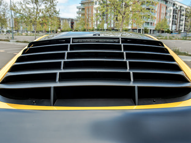 2015-2023 Ford Mustang S550 Coupe | MATTE BLACK Rear Window Louver Sun Shade Cover