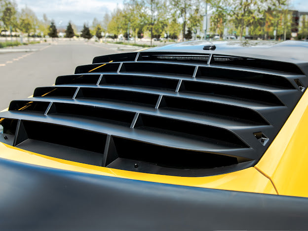 2015-2023 Ford Mustang S550 Coupe | MATTE BLACK Rear Window Louver Sun Shade Cover