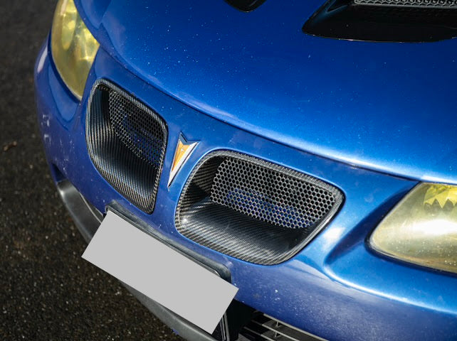 2004-2006 Pontiac GTO | CARBON FIBER Front Bumper Grille Inserts Replacement (PAIR)