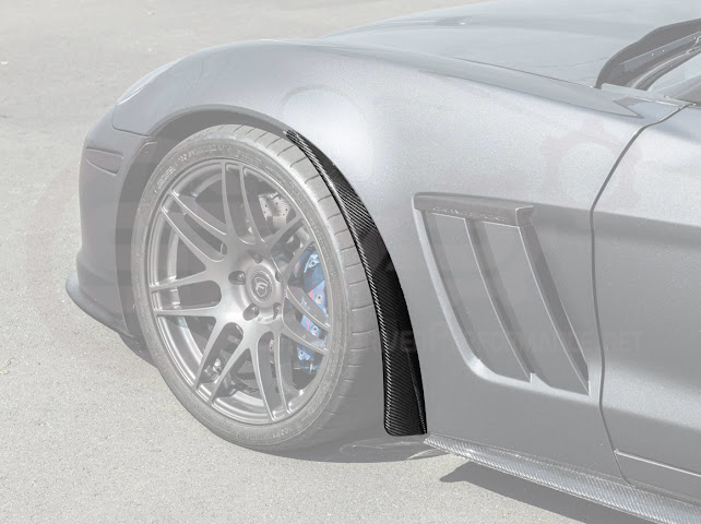 2005-2013 Chevrolet Corvette C6 |Z06 ZR1 STYLE CARBON FIBER Front & Rear Splash Guard Mud Flaps