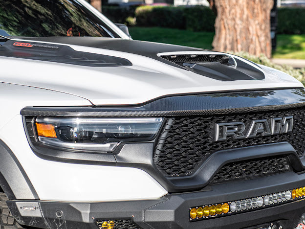 2019-UP RAM 1500 TRX CARBON FIBER FRONT UPPER GRILLE TRIM SURROUNDING