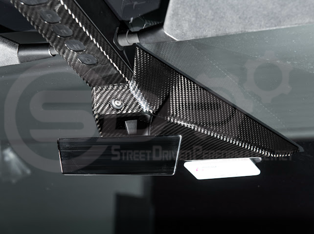 2024-Up Tesla Cybertruck | Interior DRY Carbon Fiber Rear View Mirror Upper Trim Cover
