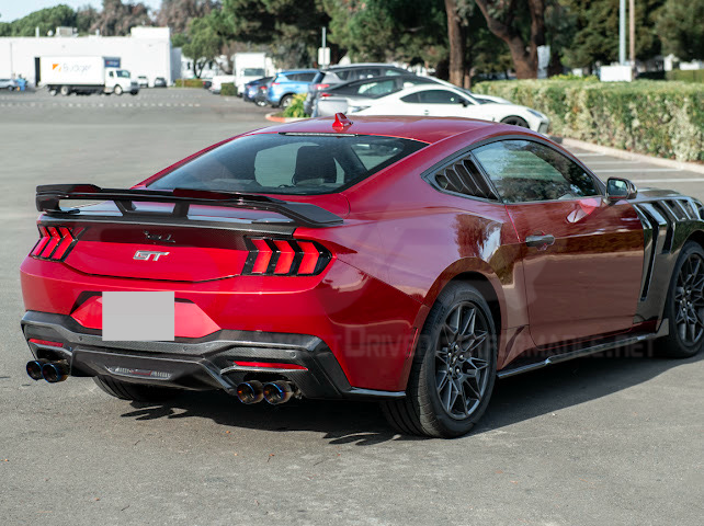 2024-UP FORD MUSTANG | DARKHORSE STYLE GLOSSY BLACK REAR TRUNK LID GURNEY FLAP WICKERBILL WING SPOILER