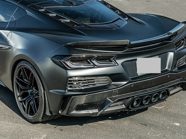 2023-Up CORVETTE C8 Z06 / E-RAY | CARBON FIBER REAR SPOILER WICKER BILL EXTENSION