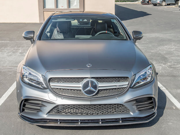 2019-Up MB C205 W205 Mercedes C-Class AMG Bumper CARBON FIBER Front Bumper Lip Splitter Ground Effects