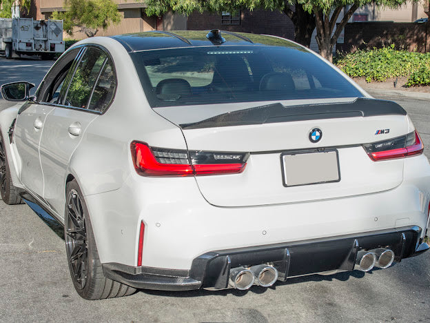 2021-Up BMW G80 M3 | Factory Style CARBON FIBER Rear Apron Lip Splitter Pair