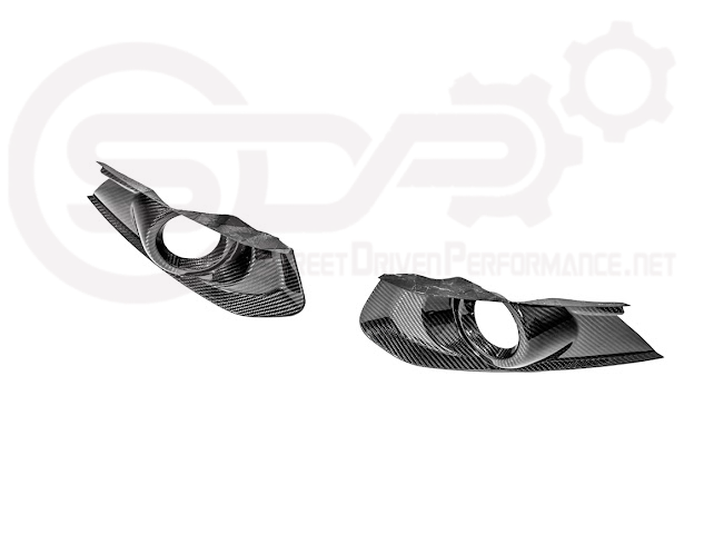 2015-2023 FORD MUSTANG S550 | CARBON FIBER FRONT BUMPER FOG LIGHT BEZEL COVER PAIR