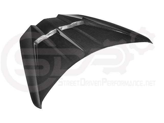 2020-PRESENT CHEVROLET CORVETTE C8 | SDP PERFORMANCE TRACK STYLE DOUBLE SIDED DRY CARBON FIBER FRONT HOOD