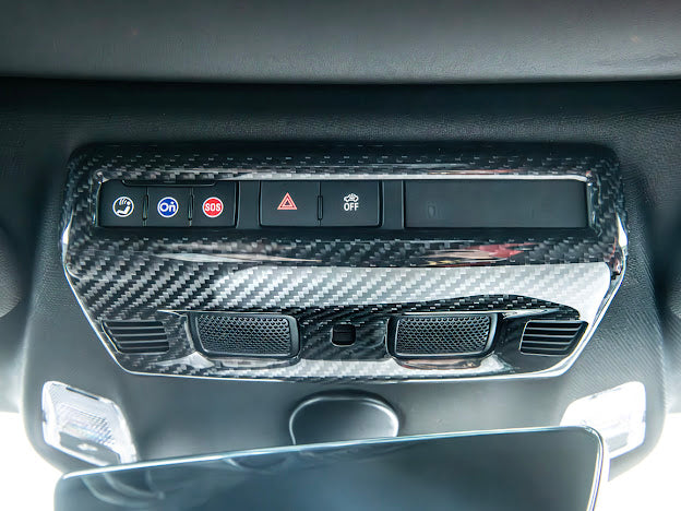 2020+ CHEVROLET CORVETTE C8 CARBON FIBER ROOF READING LIGHT CONTROL PANEL TRIM COVER