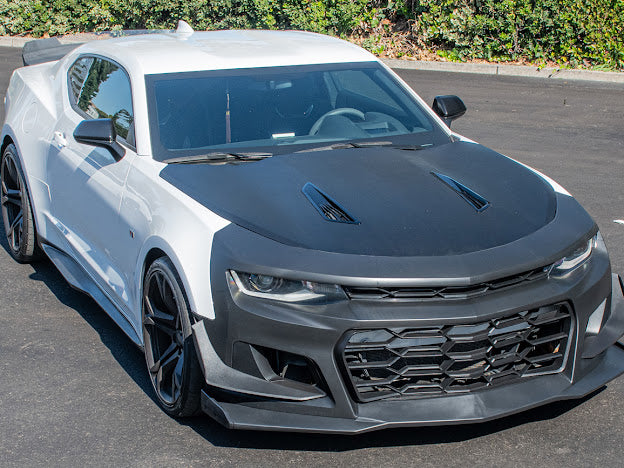 2016-2018 6th Gen Camaro - ZL1 1LE Replacement Front Bumper Cover Grille Lip Canard Pair For Camaro