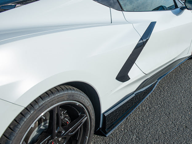 2020-PRESENT CHEVROLET CORVETTE C8 STINGRAY & Z51 | 3VM STYLE SIDE SKIRTS ROCKER PANELS GROUND EFFECTS