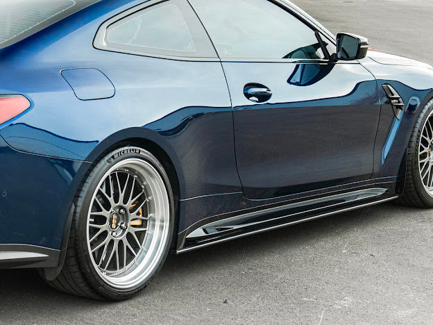 2021-Up BMW G82 G83 M4 M-Performance Extended Style | CARBON FIBER *ADD-ON* Side Skirts Extension Rocker Panel Ground Effects