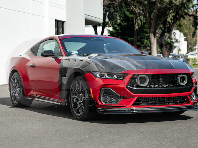 2024-UP FORD MUSTANG ECOBOOST & GT | GTV STYLE FRONT UPPER GRILLE LED AIR INTAKES