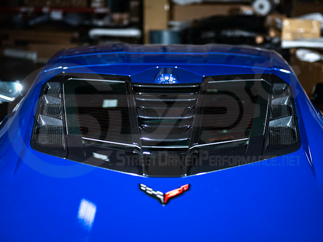 2020+ CORVETTE C8 ALL MODELS | ZR1 STYLE CARBON FLASH REAR WINDOW HATCH VENT LOUVER COVER