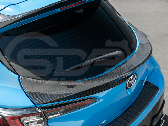2019-UP TOYOTA GR COROLLA | JDM SDP PERFORMANCE STYLE CARBON FIBER REAR HATCH MID WING SPOILER