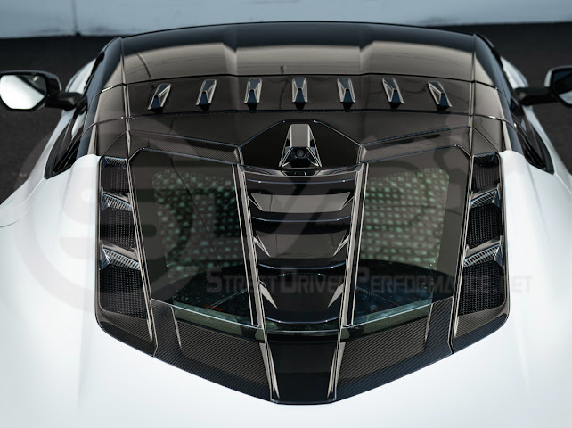 2020+ CORVETTE C8 ALL MODELS | ZR1 STYLE CARBON FLASH REAR WINDOW HATCH VENT LOUVER COVER